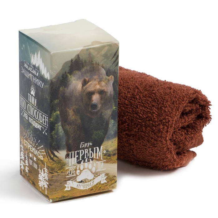 Салфетка махровая "Будь первым среди лучших", 30х30 см, 100% хлопок