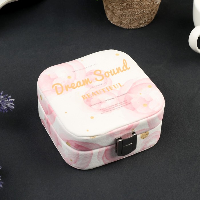 Шкатулка кожзам для украшений "Розовые сны" 10х10х5 см