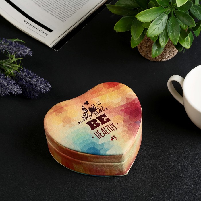 Шкатулка кожзам для украшений Be Healthy 12х11,5х5 см