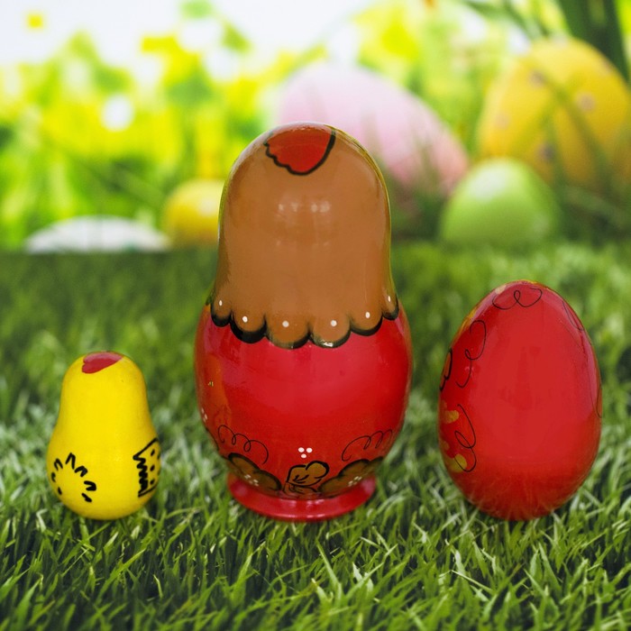 Матрёшка 3 кукольная "С Великой Пасхой!"