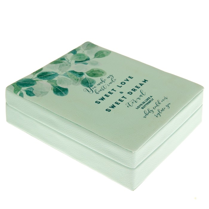 Шкатулка кожзам для украшений "Счастье" 13х16х4,5 см