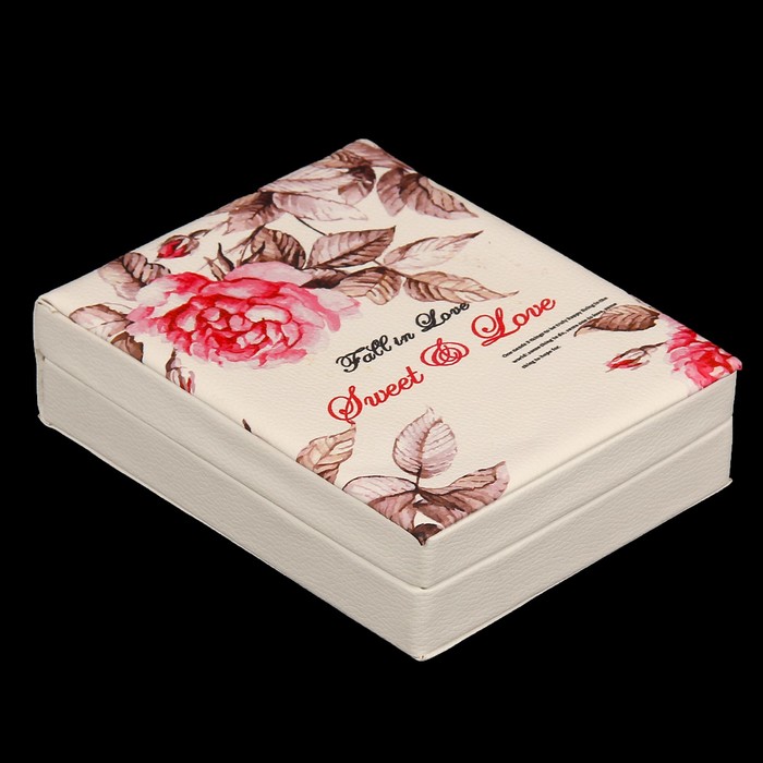 Шкатулка кожзам для украшений "Пионы" 13х16х4,5 см