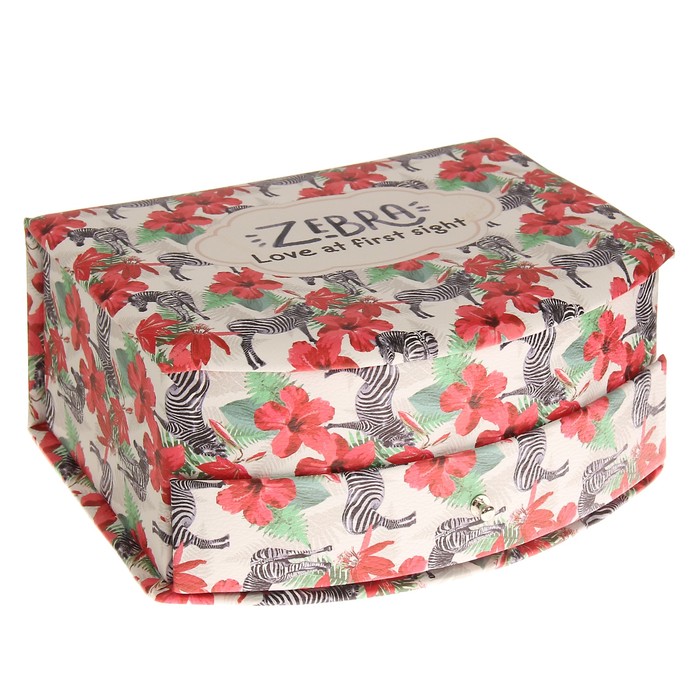Шкатулка кожзам для украшений "Зебра" 21х17х9 см