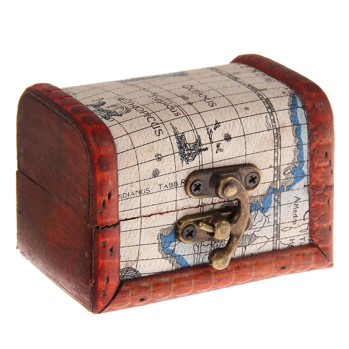 Шкатулка дерево сундучок "Карта путешествий" 6,3х8,8х6,5 см