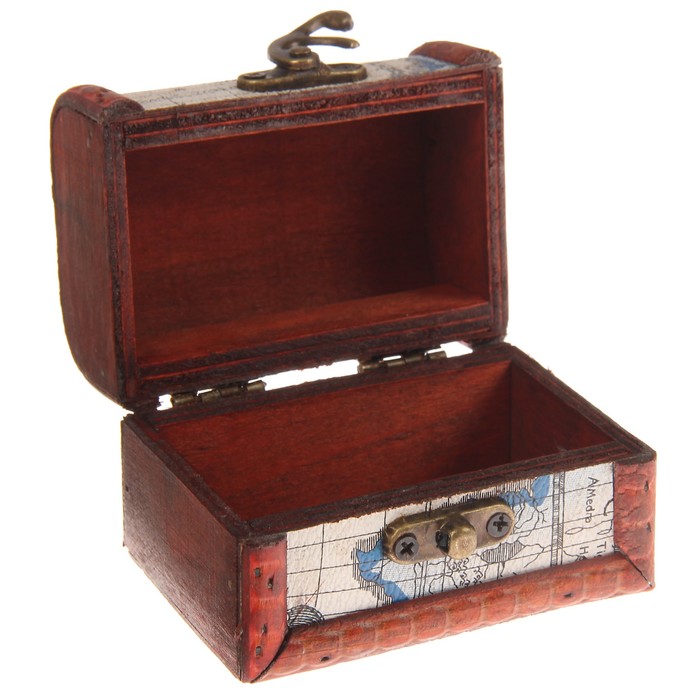 Шкатулка дерево сундучок "Карта путешествий" 6,3х8,8х6,5 см