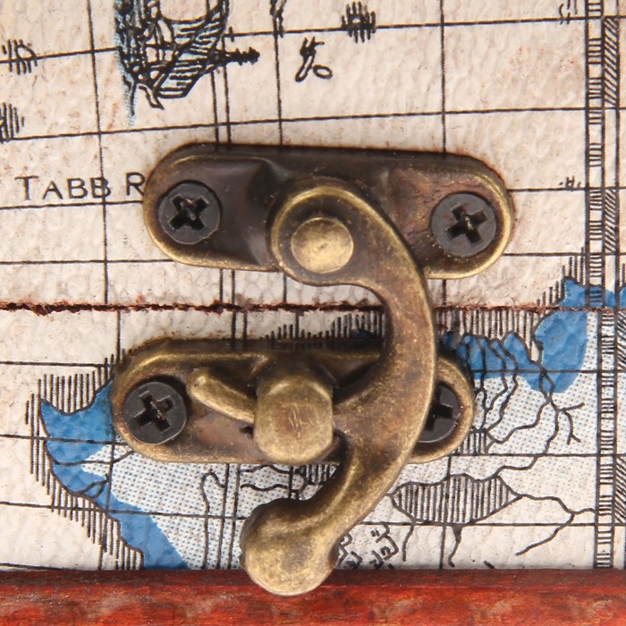 Шкатулка дерево сундучок "Карта путешествий" 6,3х8,8х6,5 см