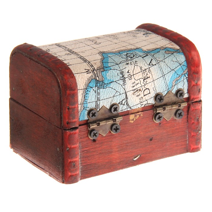 Шкатулка дерево сундучок "Карта путешествий" 6,3х8,8х6,5 см
