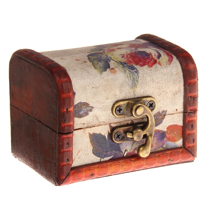 Шкатулка дерево сундучок "Акварельные розы" 6,3х8,8х6,5 см