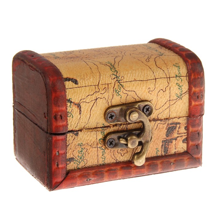 Шкатулка дерево сундучок "Карта странника" 6,3х8,8х6,5 см