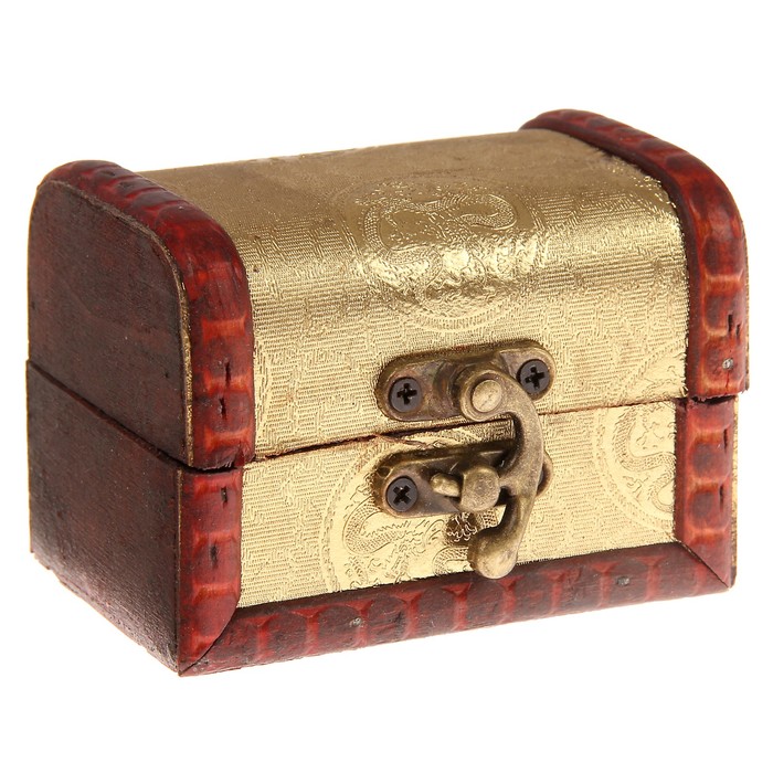 Шкатулка дерево сундучок "Золотой узор" 6,3х8,8х6,5 см