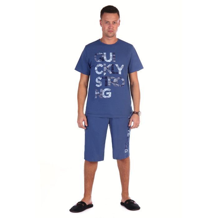 Комплект мужской (футболка, шорты) Джек цвет индиго, р-р 56