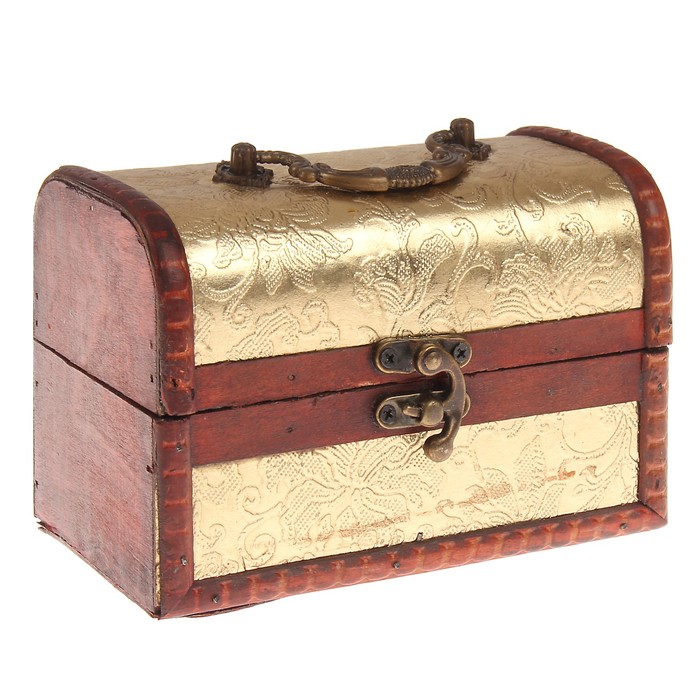 Шкатулка дерево сундучок "Золотые листья" 10,5х15х9 см