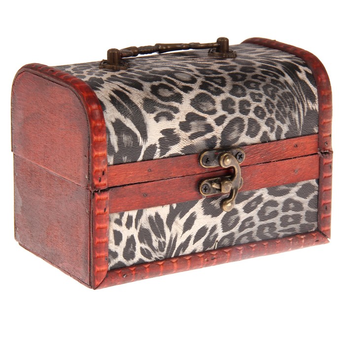 Шкатулка дерево сундучок "Шкура ягуара" 10,5х15х9 см