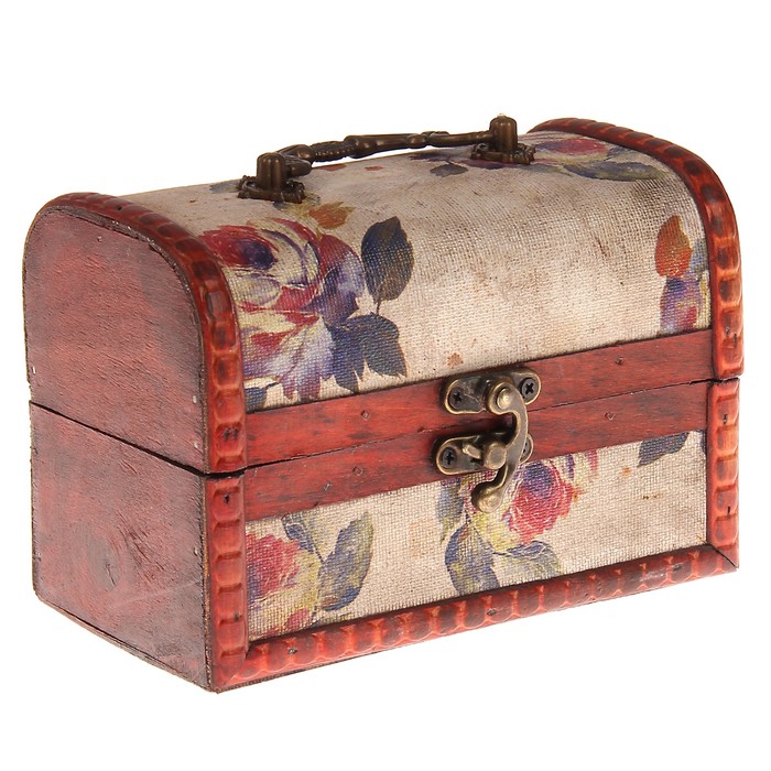 Шкатулка дерево сундучок "Акварельные розы" 10,5х15х9 см