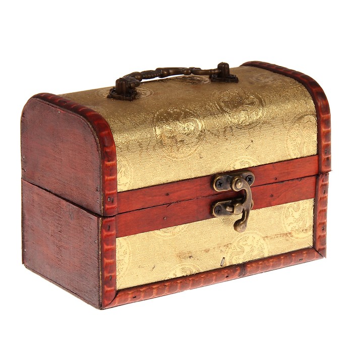 Шкатулка дерево сундучок "Золотой узор" 10,5х15х9 см