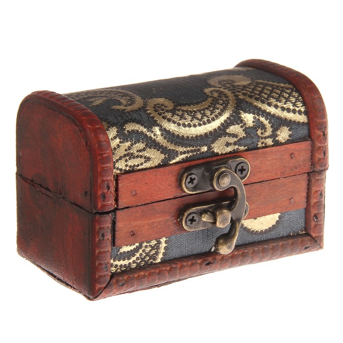 Шкатулка дерево сундучок "Золотистый орнамент" 7х9,5х5,7 см