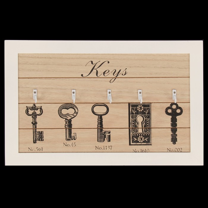 Крючки декоративные дерево "Нарисованные ключи" 24х38х4 см