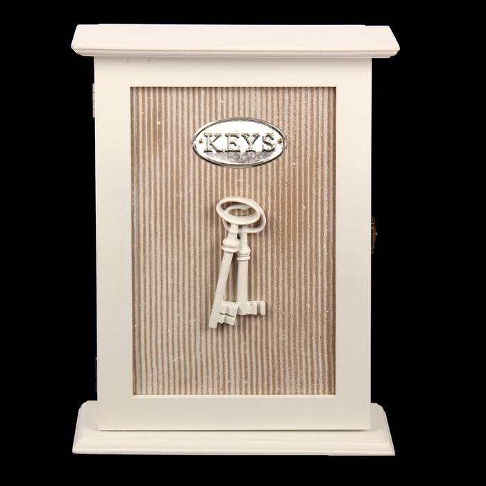 Ключница дерево 6 крючков "Два ключа" 29,5х22х8 см