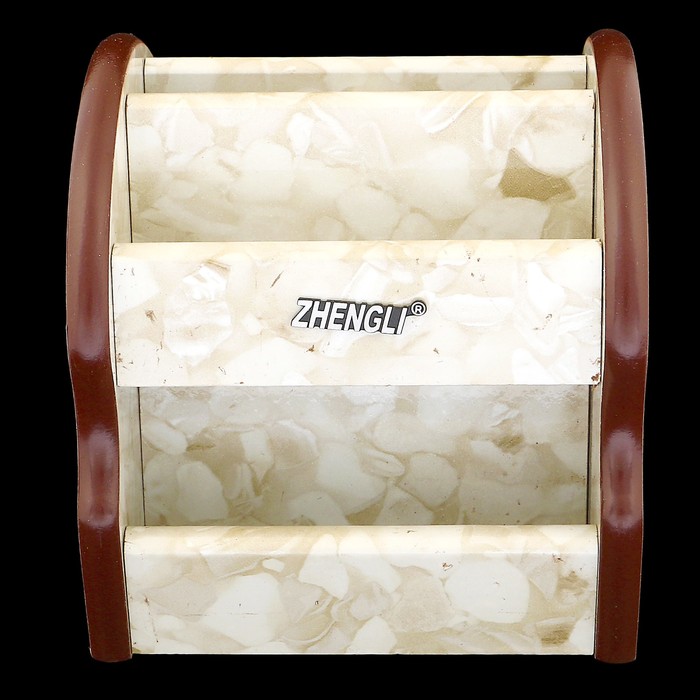 Органайзер, под желтый мрамор, вращающийся, 6 секций 14*12,5 см