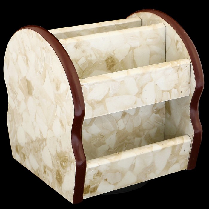 Органайзер, под желтый мрамор, вращающийся, 6 секций 14*12,5 см