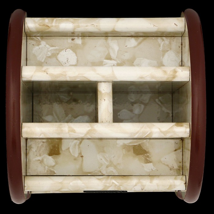 Органайзер, под желтый мрамор, вращающийся, 6 секций 14*12,5 см