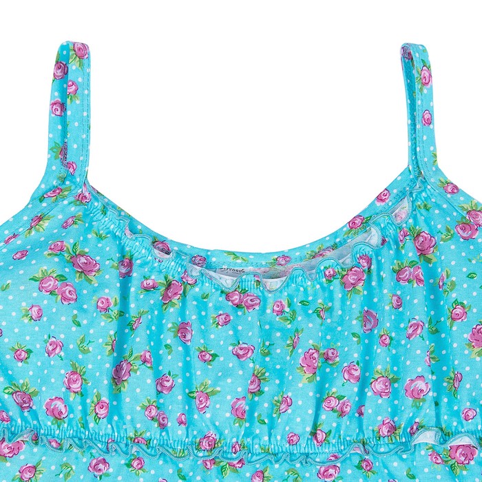 Пижама женская (майка, шорты) Блюбелл цвет бирюза, принт розы, р-р 50