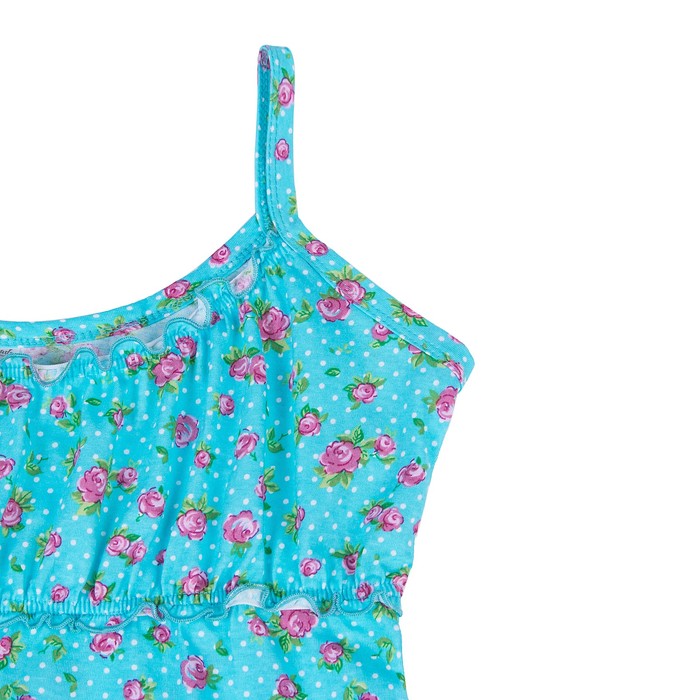 Пижама женская (майка, шорты) Блюбелл цвет бирюза, принт розы, р-р 50