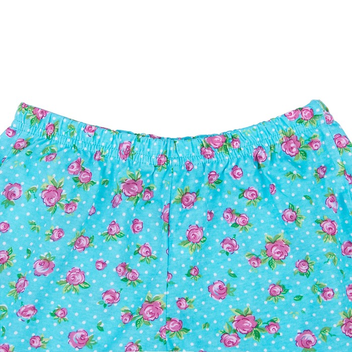 Пижама женская (майка, шорты) Блюбелл цвет бирюза, принт розы, р-р 52