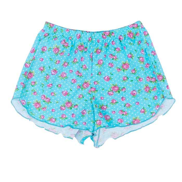 Пижама женская (майка, шорты) Блюбелл цвет бирюза, принт розы, р-р 52