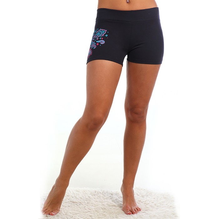 Шорты женские ш-6 цвет тёмно-синий, принт узоры, р-р 42