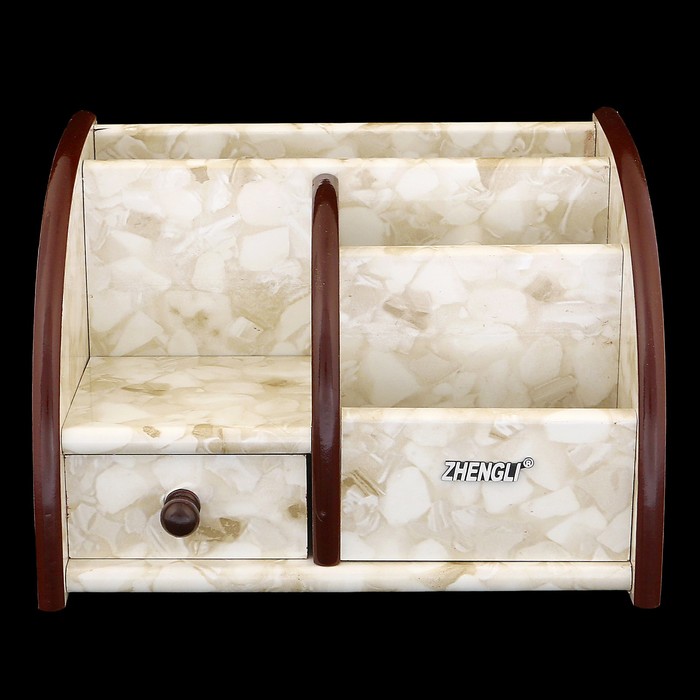 Органайзер, под желтый мрамор, 5 секций+1 маленький ящик 20*13,5 см