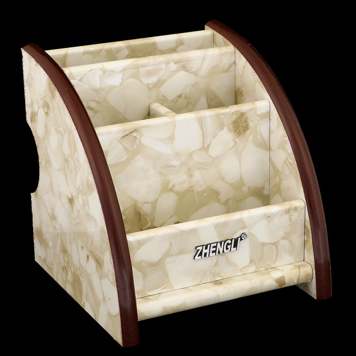 Органайзер, под желтый мрамор, 4 секции 12*11,5 см