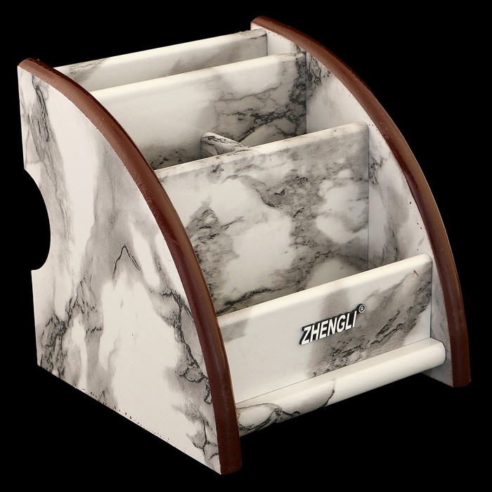 Органайзер, под серый мрамор, 4 секции 12*11,5 см