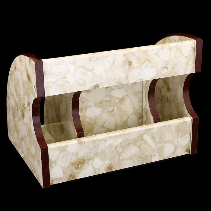 Органайзер, под желтый мрамор, 3 секции+2 секции сбоку+маленький ящик 21*16 см