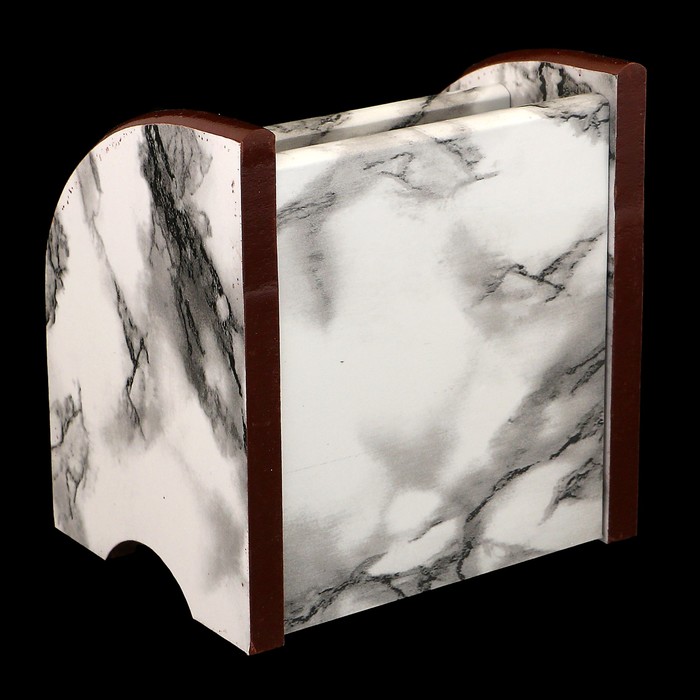 Органайзер, под серый мрамор, 3 секции+встроенные часы 11*9,5 см