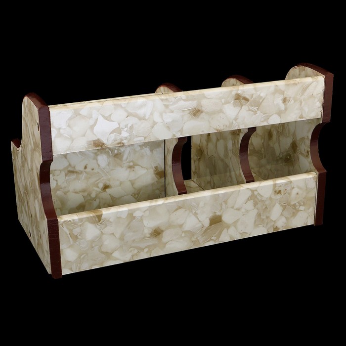 Органайзер, под желтый мрамор, 6 секций (2 вертикальные справа)+1 маленький ящик 11*9,5 см