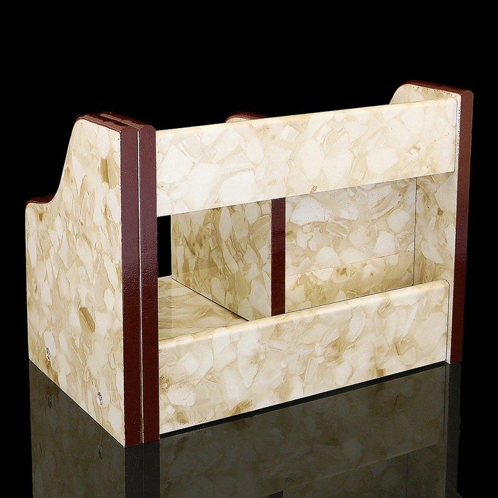 Органайзер, под желтый мрамор, 5 секций+1 маленький ящик+2 выдвижные полочки 21,5*14 см