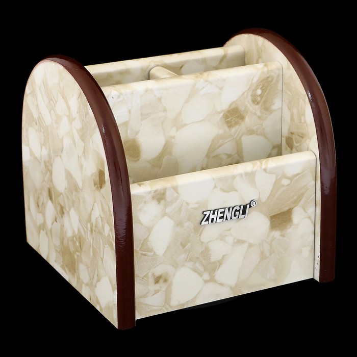 Органайзер, под желтый мрамор, вращающийся, 4 секции 11,5*12 см