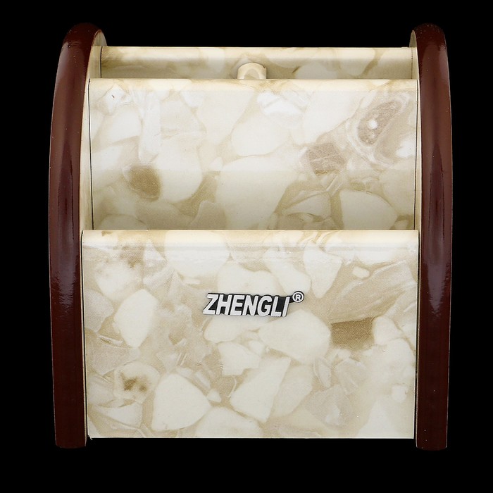 Органайзер, под желтый мрамор, вращающийся, 4 секции 11,5*12 см