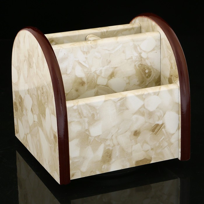 Органайзер, под желтый мрамор, вращающийся, 4 секции 11,5*12 см