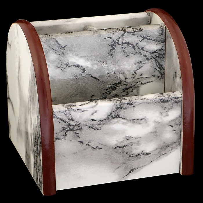 Органайзер, под серый мрамор, вращающийся, 4 секции 11,5*12 см