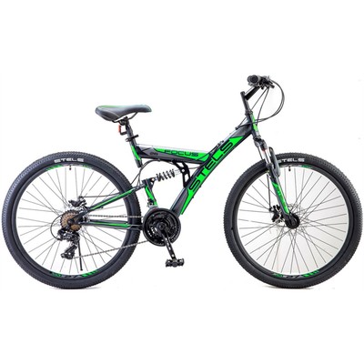 Велосипед 26" Stels Focus MD, V010, цвет чёрный/зелёный, размер рамы 18"