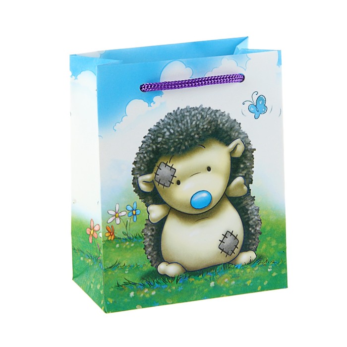 Пакет подарочный "Ежик Уф", 14,5 х 11,5 х 6,5 см