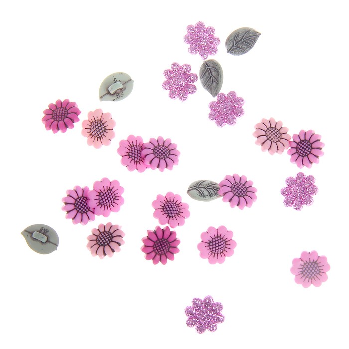 Набор декоративных пуговиц Dress It Up "Цветочки-конфетки" (25 штук)
