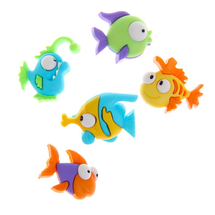 Набор декоративных пуговиц Dress It Up "Рыбки" (5 штук)