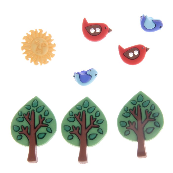 Набор декоративных пуговиц Dress It Up "В вашей округе" (8 штук)