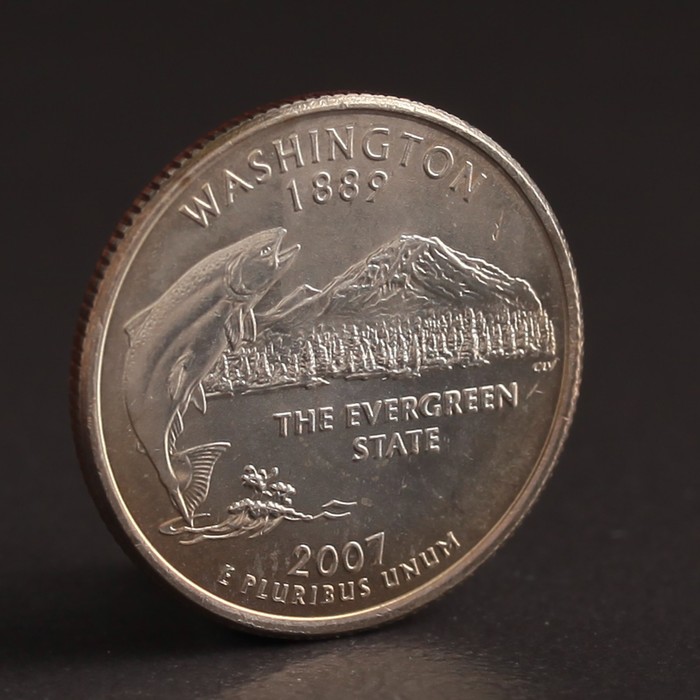 Монета "25 центов 2007 Вашингтон США