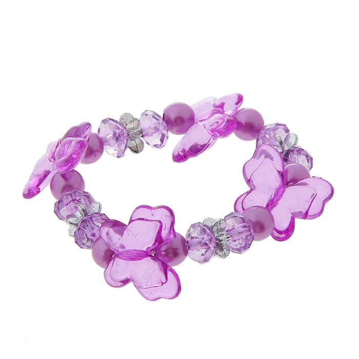 Браслет детский "Выбражулька" бабочки леденец, цвет сиреневый