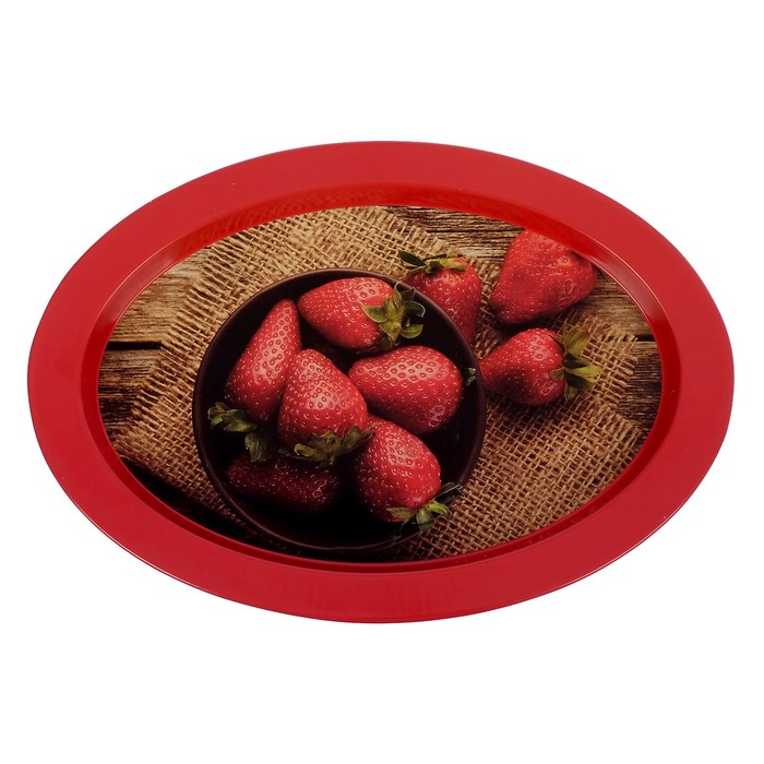 Поднос овальный 33х23 см "Фрукты", МИКС