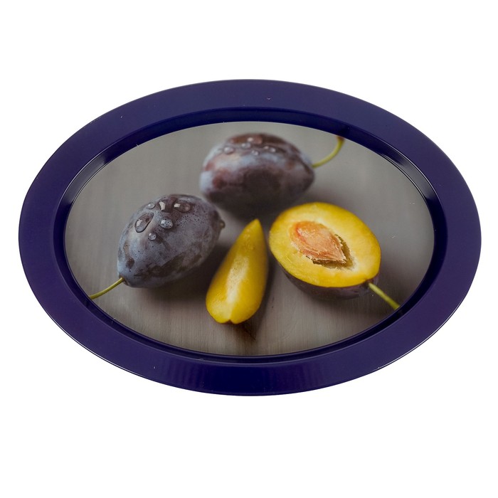 Поднос овальный 33х23 см "Фрукты", МИКС